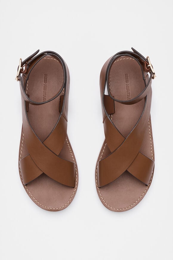 Rani Cross Strap Sandal  Deep Tan  hi-res