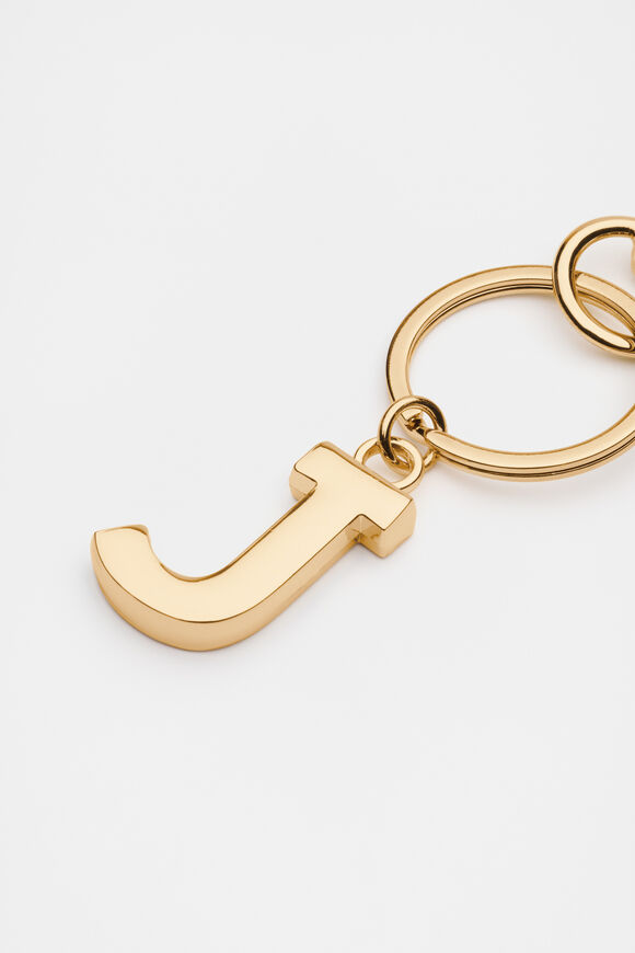 Gold Initials Keyring  J  hi-res
