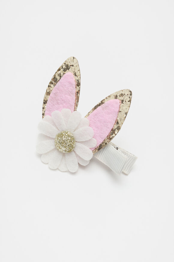 Flower Bunny Duck Clip  Classic Cream  hi-res