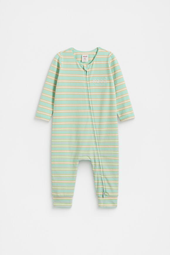Stripe Logo Zipsuit  Mint  hi-res