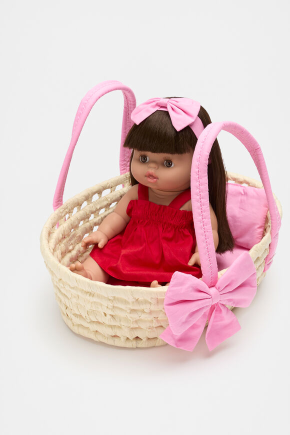 Bow Doll Basket  Pink  hi-res