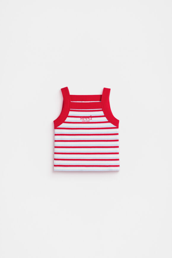 Stripe Logo Rib Tank  Chilli Stripe  hi-res