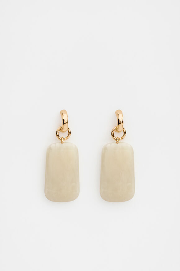 Statement Resin Drop Earring  Shortbread  hi-res