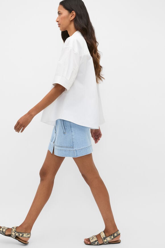 Denim Welt Pocket Mini Skirt  Glacial Blue Wash  hi-res