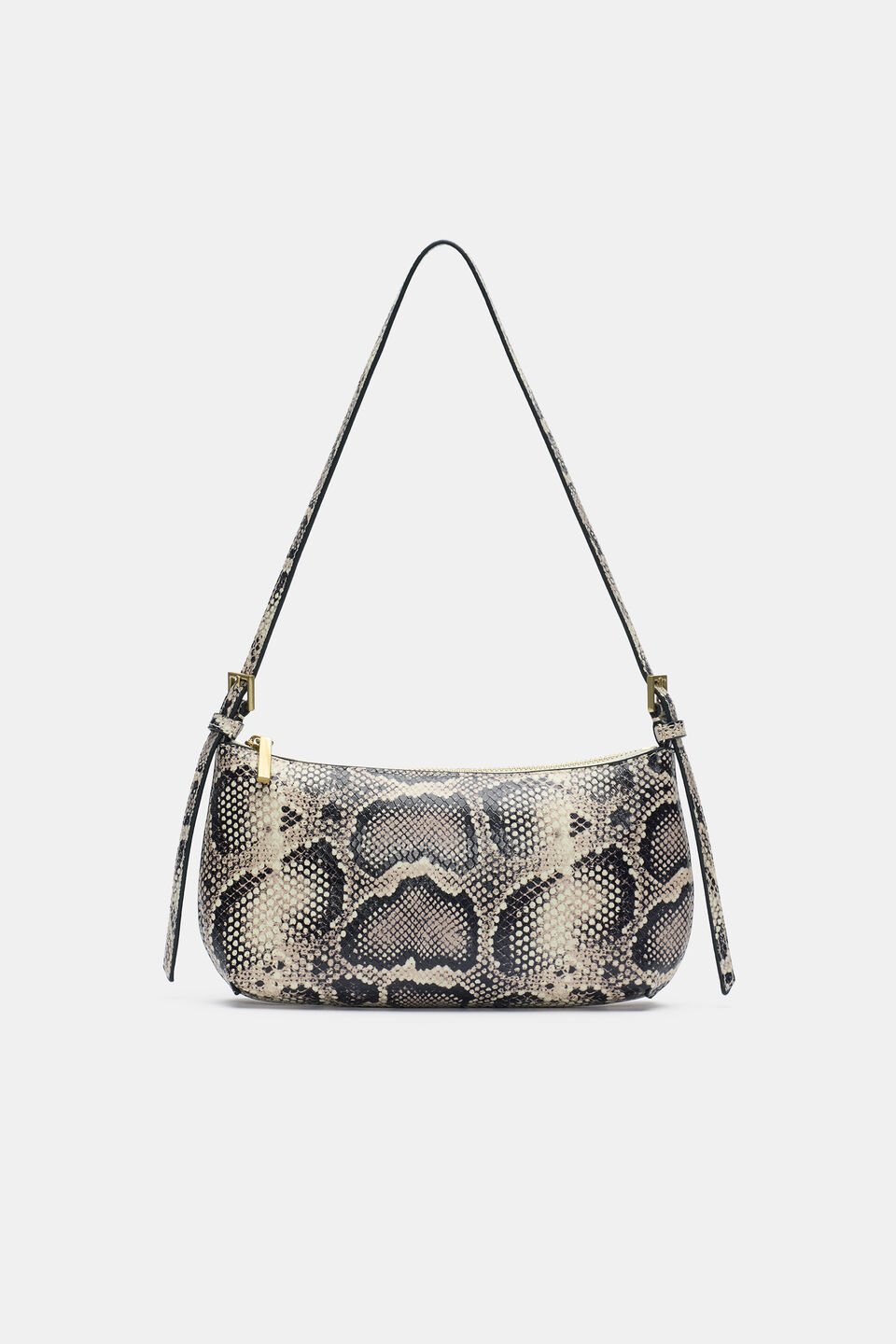 Leather Shoulder Bag  Snake Print