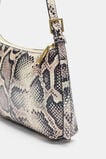 Leather Shoulder Bag  Snake Print  hi-res