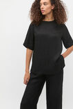 Textured Satin Tee  Black  hi-res