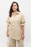Longline Poplin Shirt  Latte  hi-res