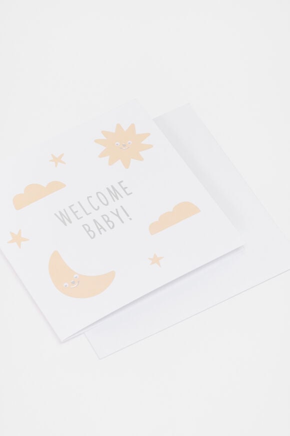 Welcome Baby Star and Moon Card  Multi  hi-res