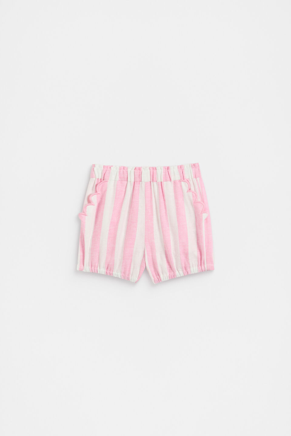 Stripe Scallop Bloomer  Candy Pink