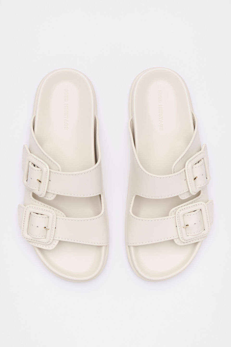 Dulci Covered Buckle Slide  Tofu