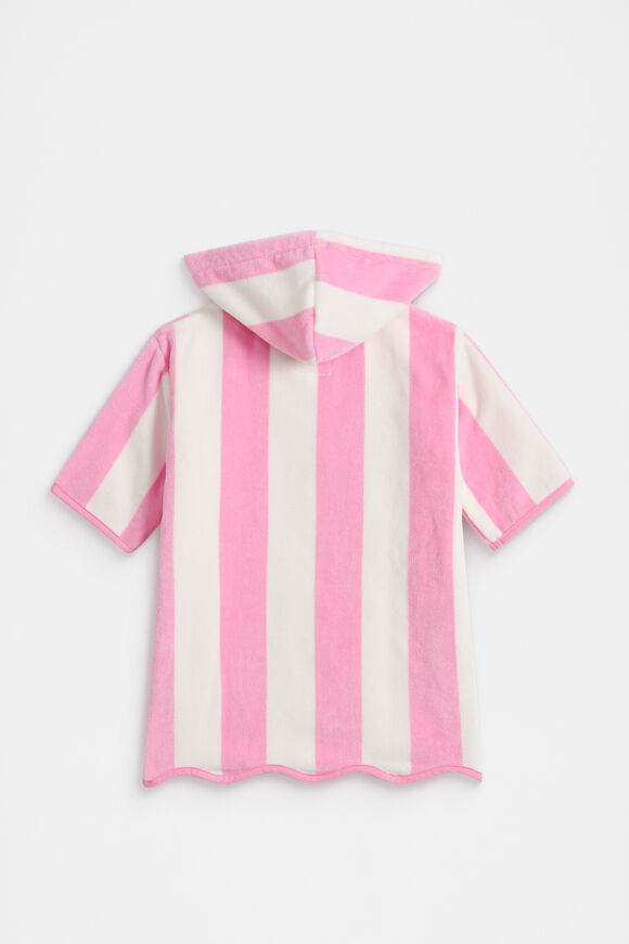 Mini Swim Zip Poncho  Candy Pink Stripe  hi-res