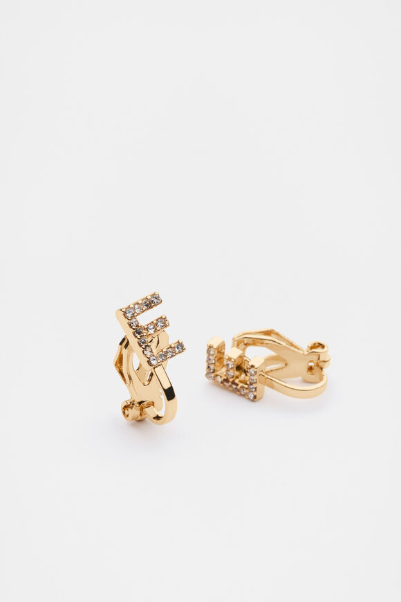 Initial Clip On Earings  E  hi-res