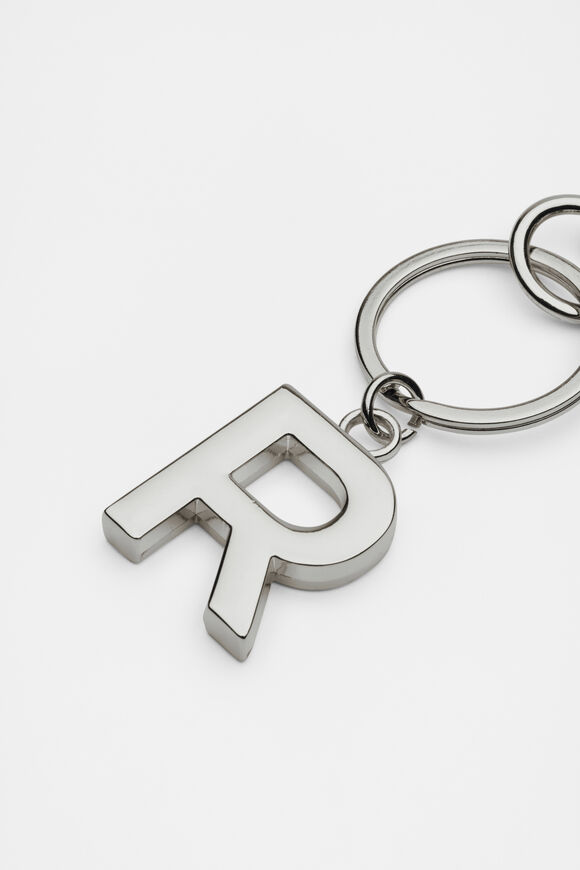Silver Initials Keyring  R  hi-res