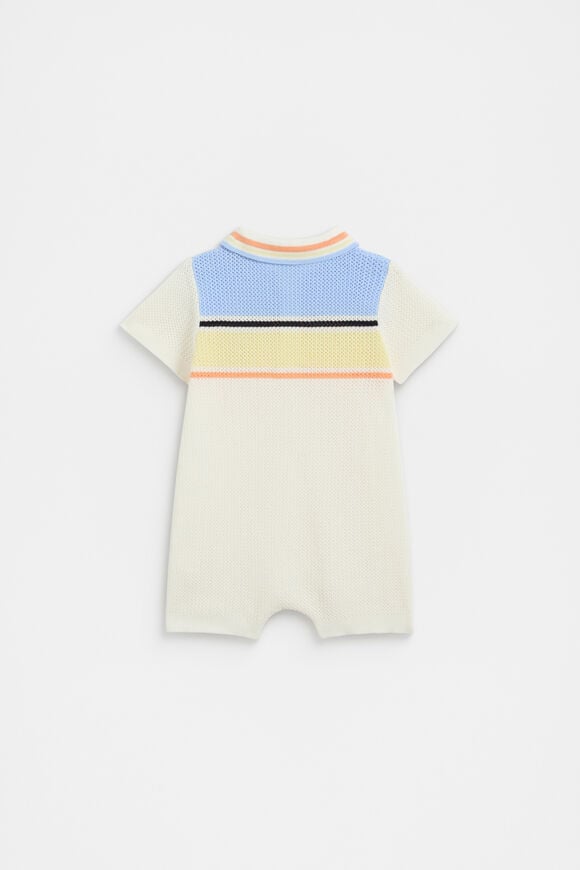 Crochet Polo Romper  Canvas  hi-res