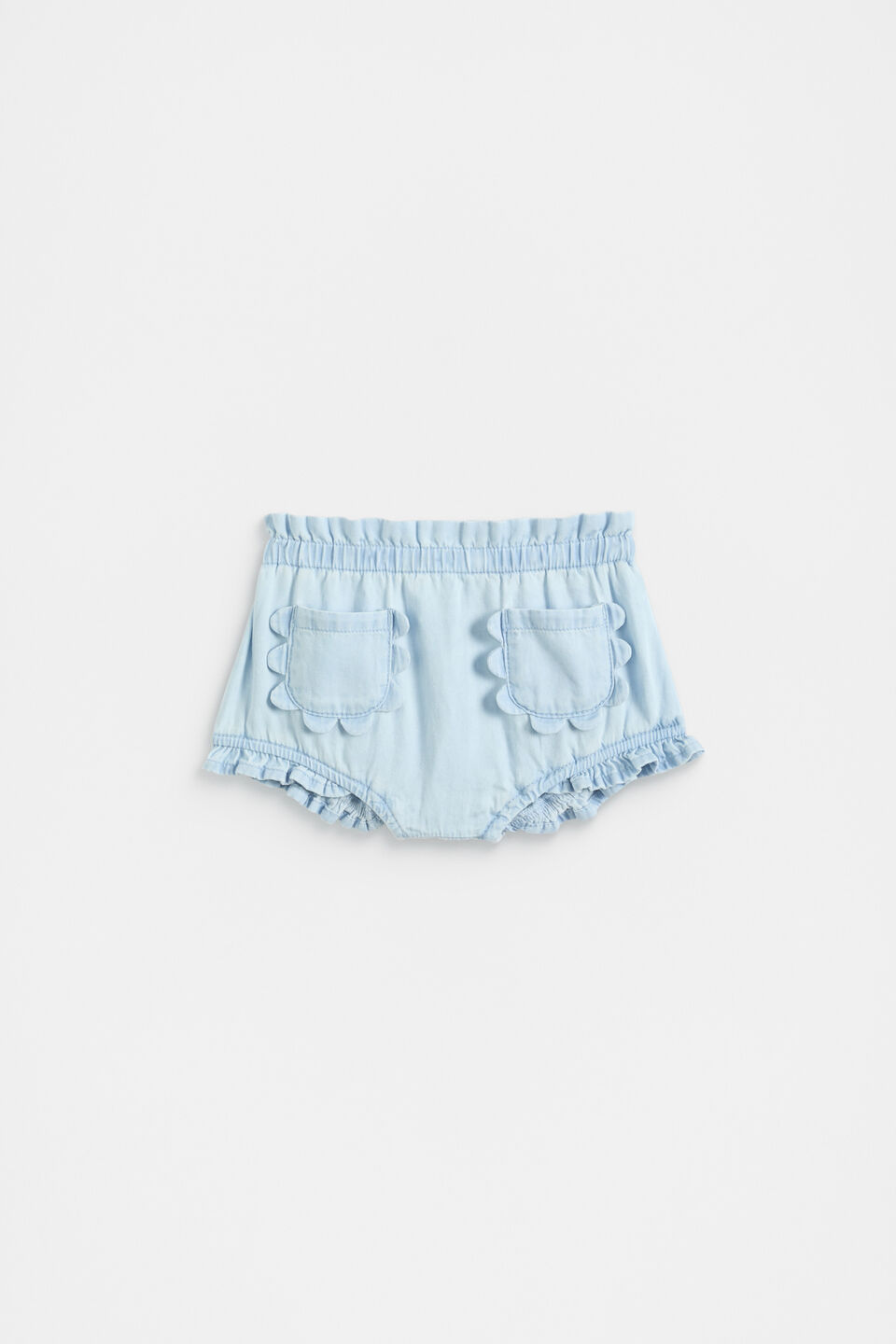 Scallop Pocket Bloomer  Powder Blue Wash