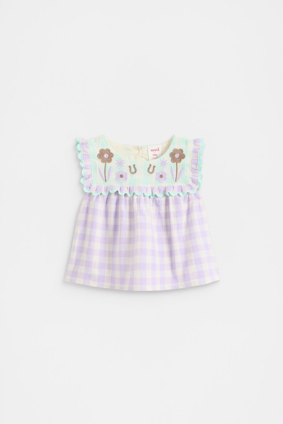 Spliced Gingham Top  Multi