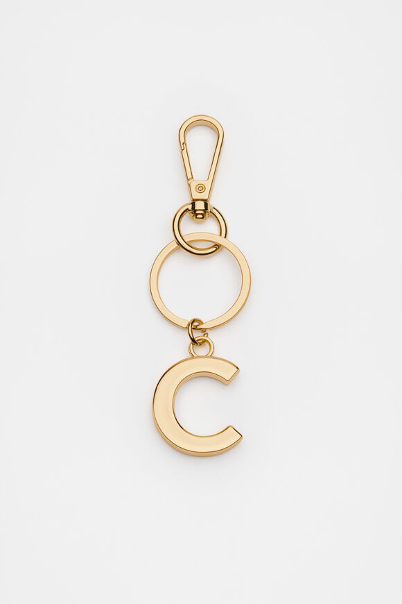 Gold Initials Keyring  C  hi-res