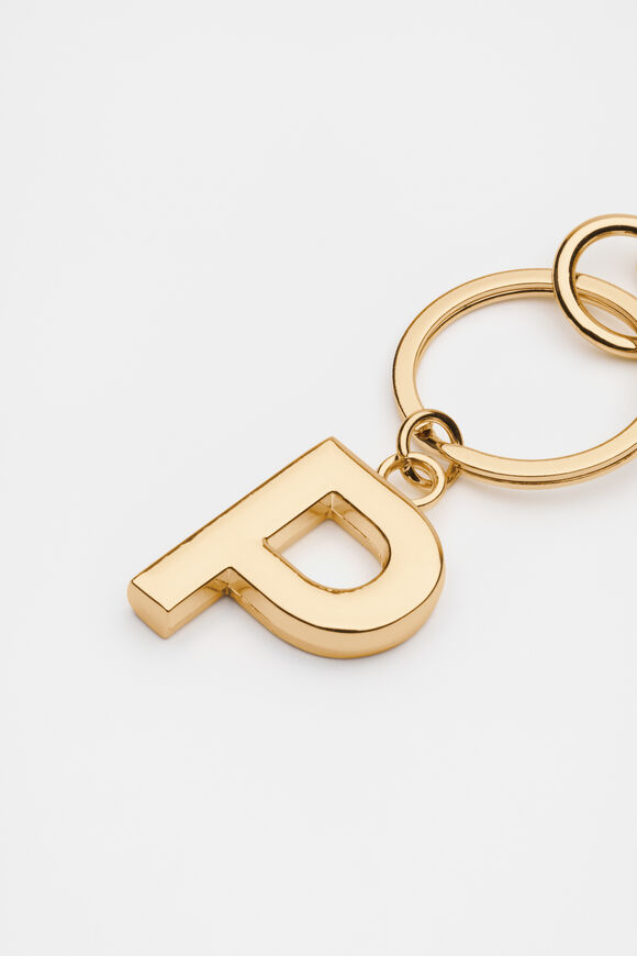 Gold Initials Keyring  P  hi-res