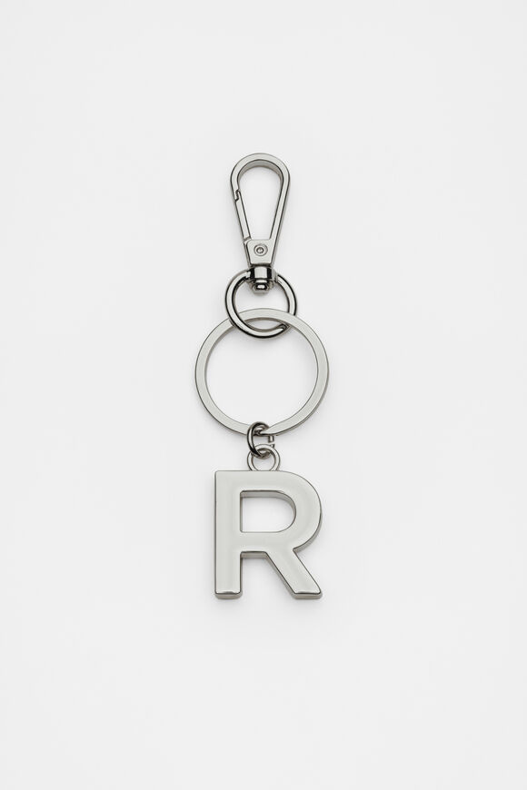 Silver Initials Keyring  R  hi-res