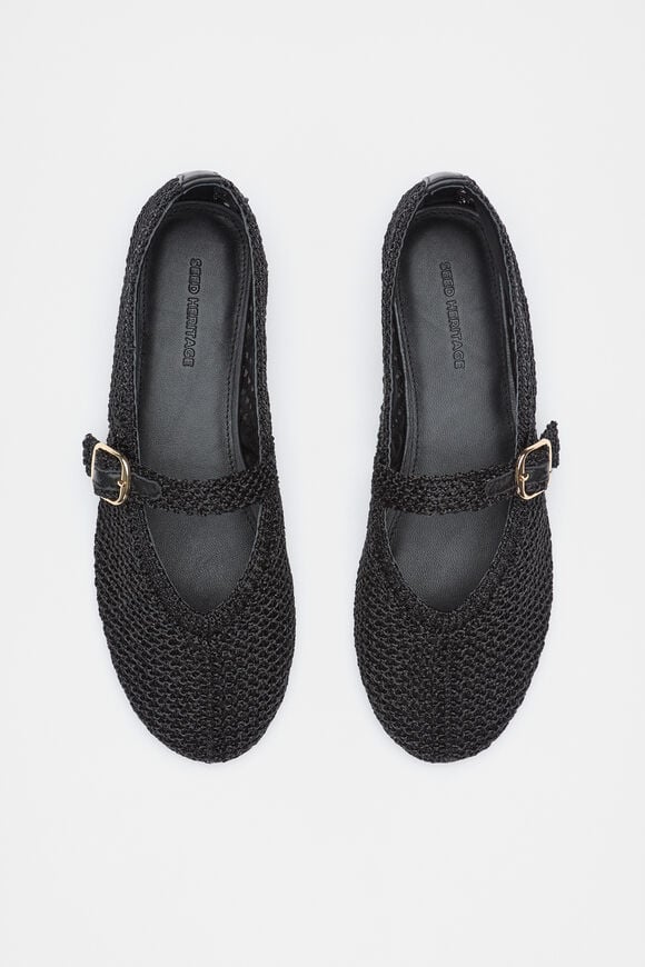 Mara Crochet Ballet Flat  Black  hi-res