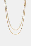 Waterproof Duo Chain Necklace  Gold  hi-res