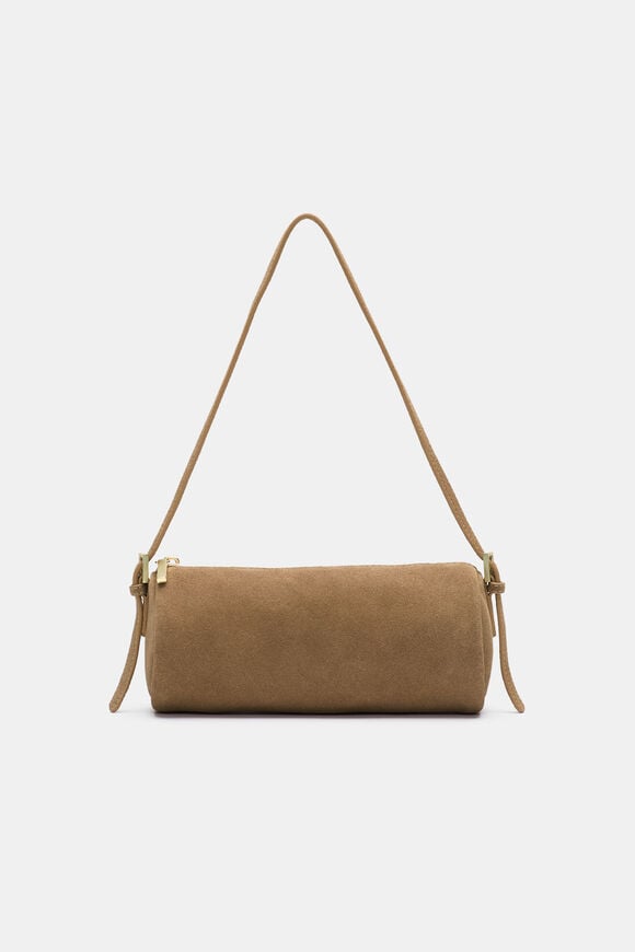 Suede Pouch Shoulder Bag  Toffee  hi-res