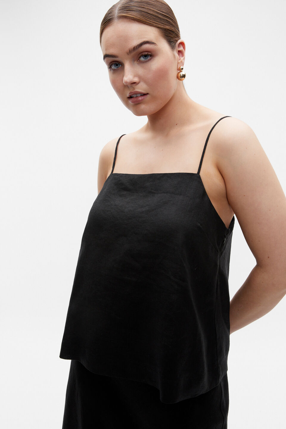 Core Linen Camisole  Black