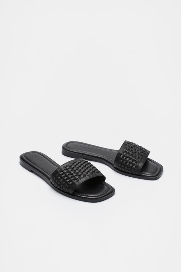 Holly Woven Slide  Black  hi-res