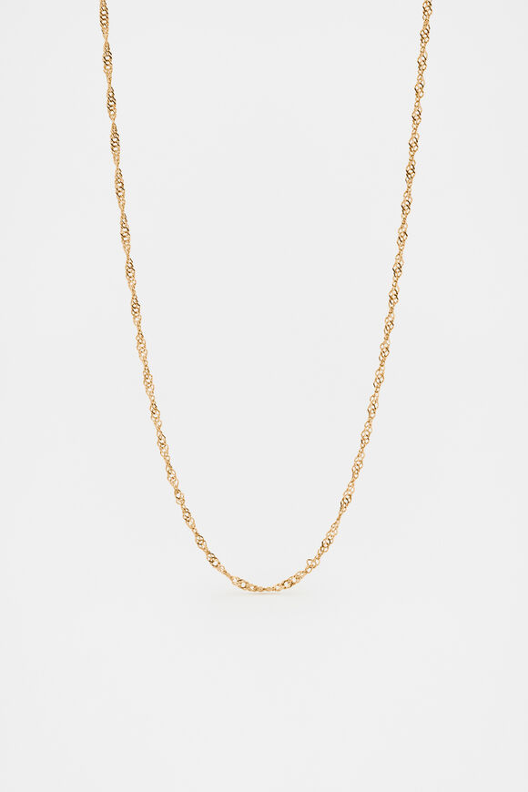 Waterproof Twist Chain Necklace  Gold  hi-res