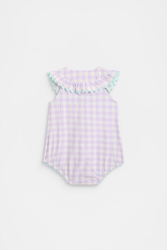 Spliced Gingham Romper  Multi  hi-res