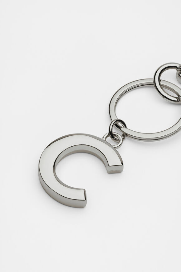 Silver Initials Keyring  C  hi-res