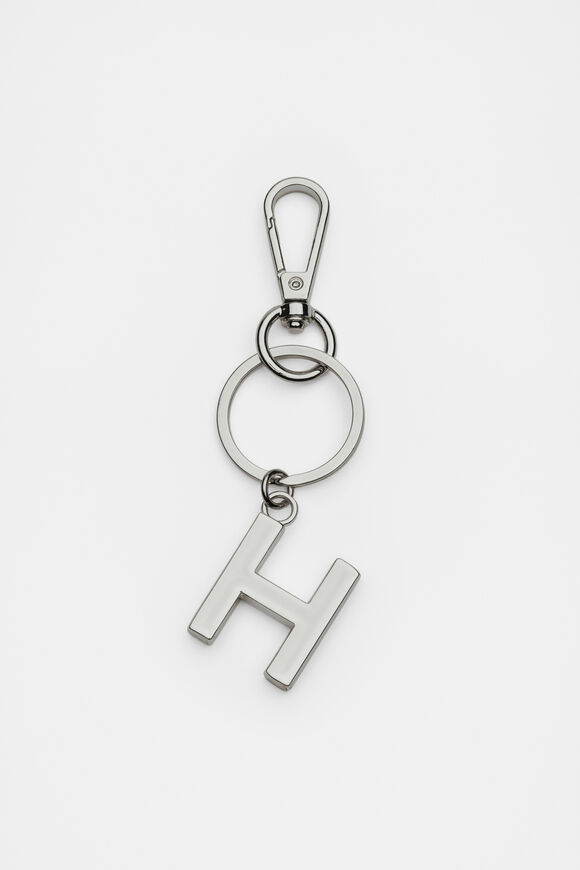 Silver Initials Keyring  H  hi-res
