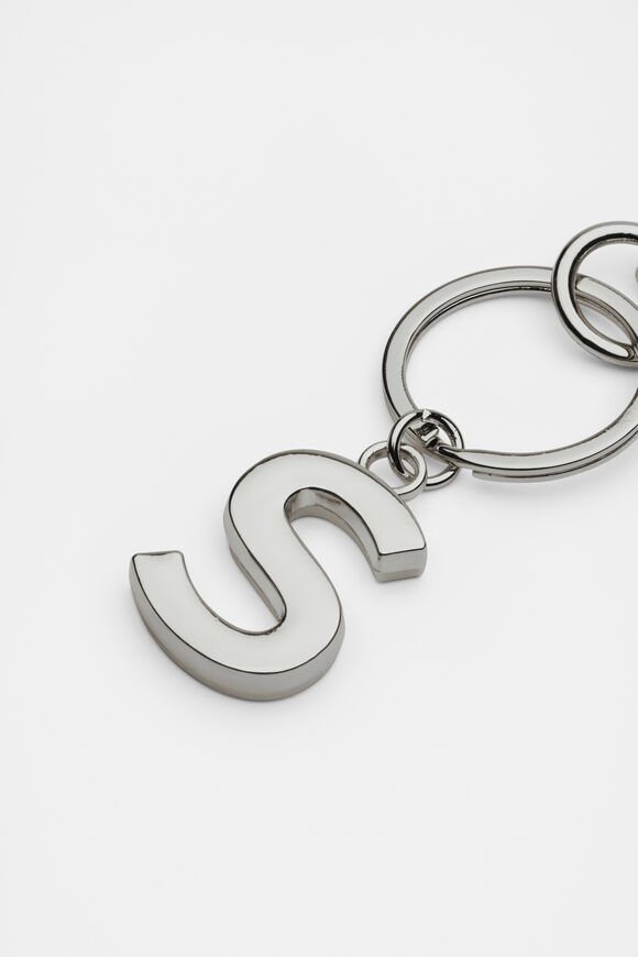Silver Initials Keyring  S  hi-res