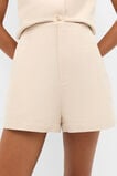 Twill High Waist Short  Ecru  hi-res