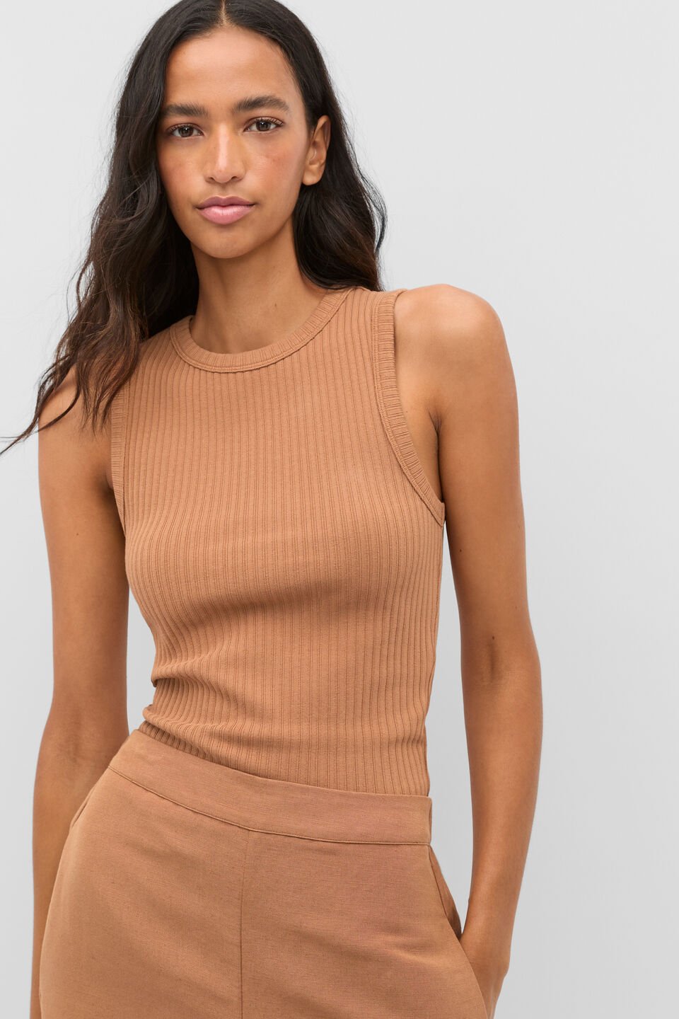 Cotton Rib Tank  Copper