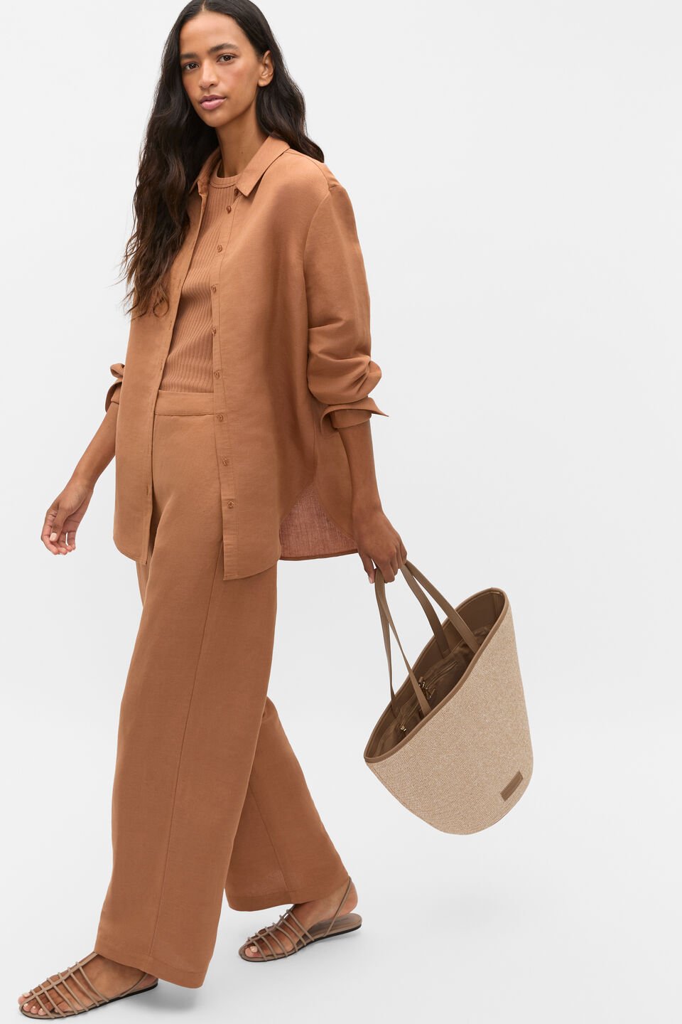 Elasticated Wide Leg Pant  Copper