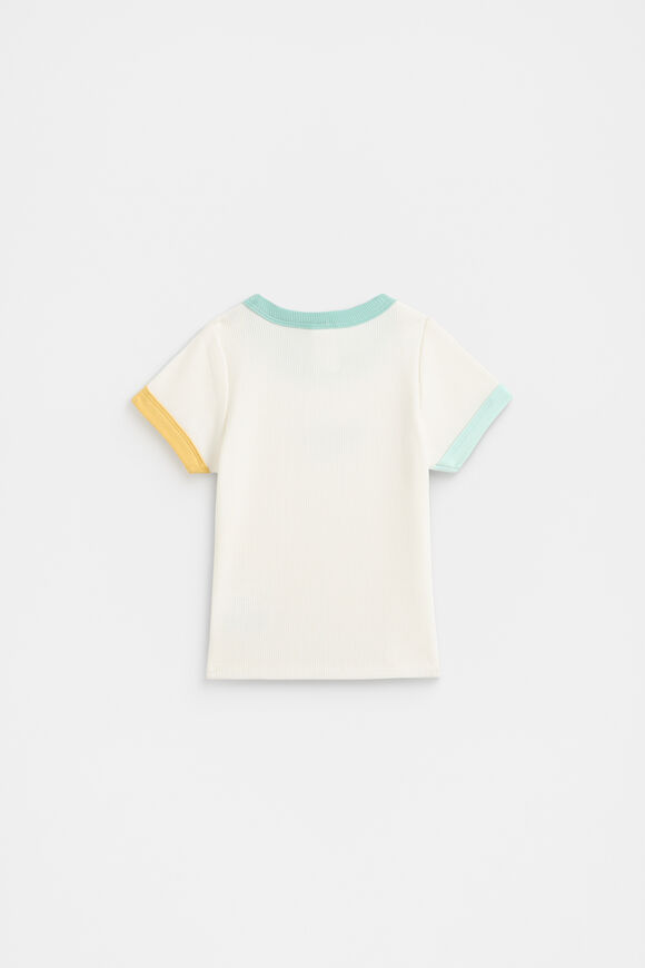 Colourblock Rib Logo Tee  Vintage Cream  hi-res