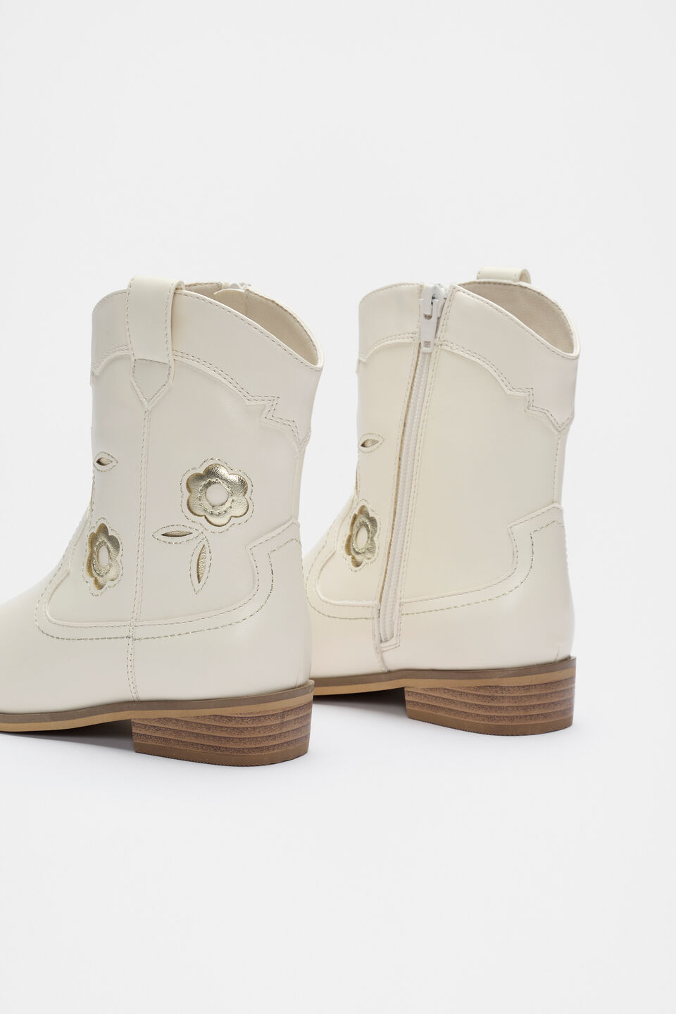 Embroidered Cowboy Boot  Vintage Cream