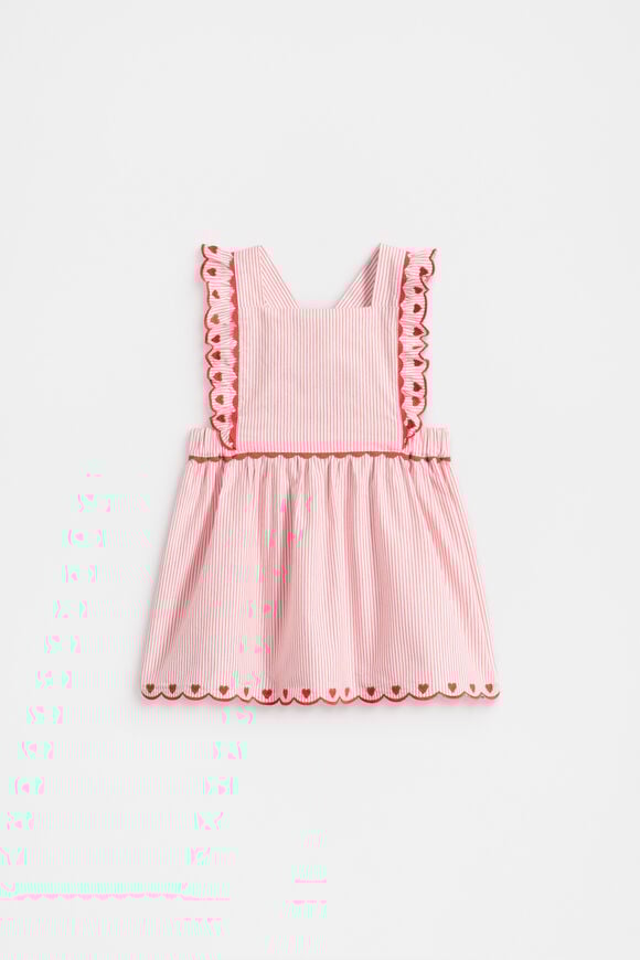 Stripe Scallop Dress  Strawberry Red  hi-res