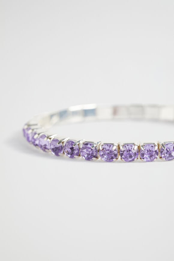 Diamante Stretch Bracelet  Orchid  hi-res