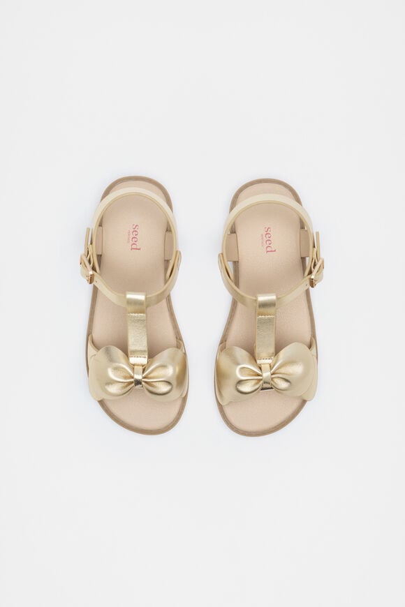 T Bar Bow Sandal  Gold  hi-res