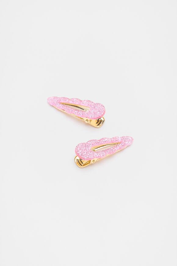 Scallop Glitter Snap  Candy Pink  hi-res