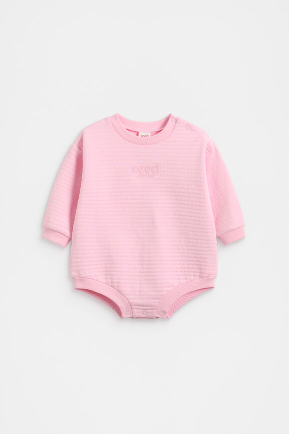 Quilted Logo Romper  Petal Pink  hi-res