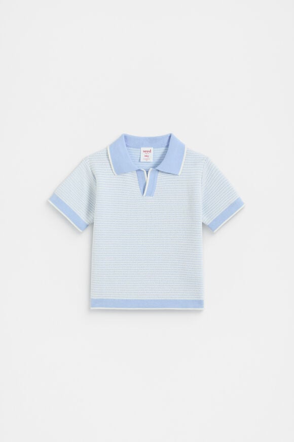 Knit Polo  Luna Blue  hi-res