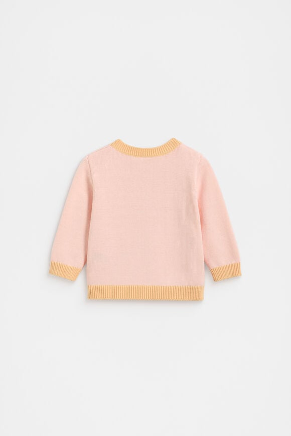 Colourblock Knit Cardigan  Pretty Pink  hi-res