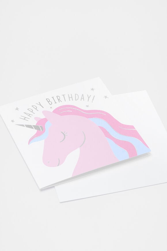 Happy Birthday Unicorn Card  Multi  hi-res