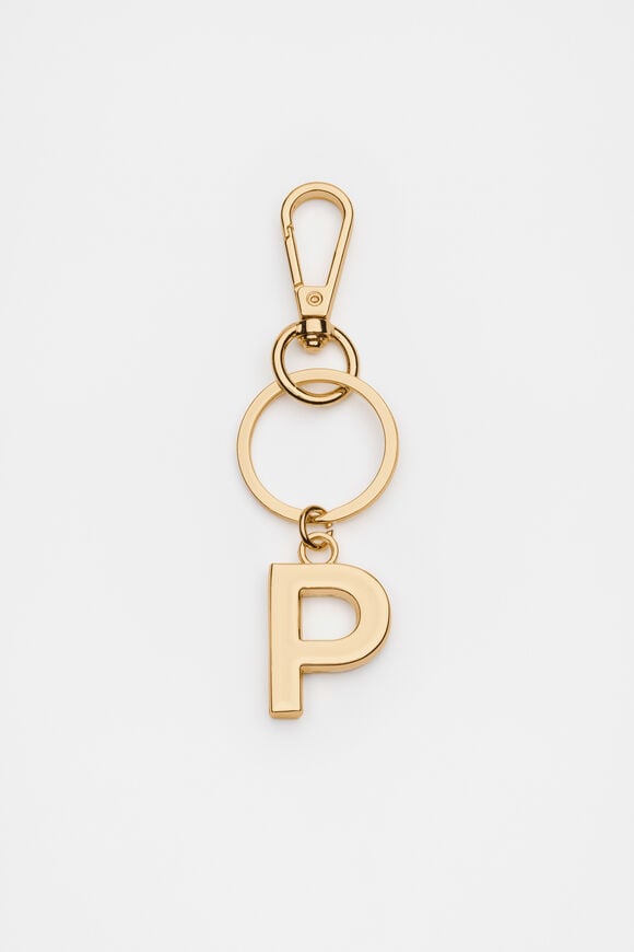 Gold Initials Keyring  P  hi-res