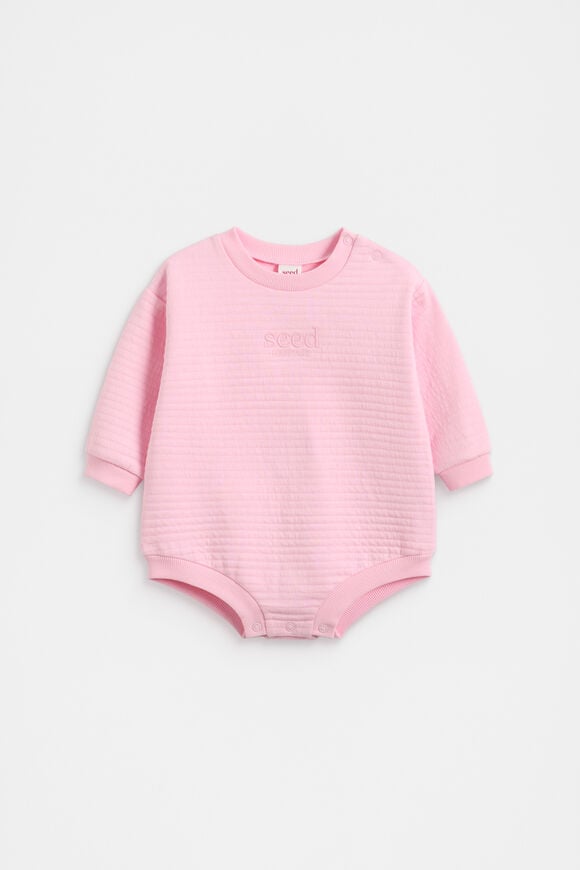 Quilted Logo Romper  Petal Pink  hi-res