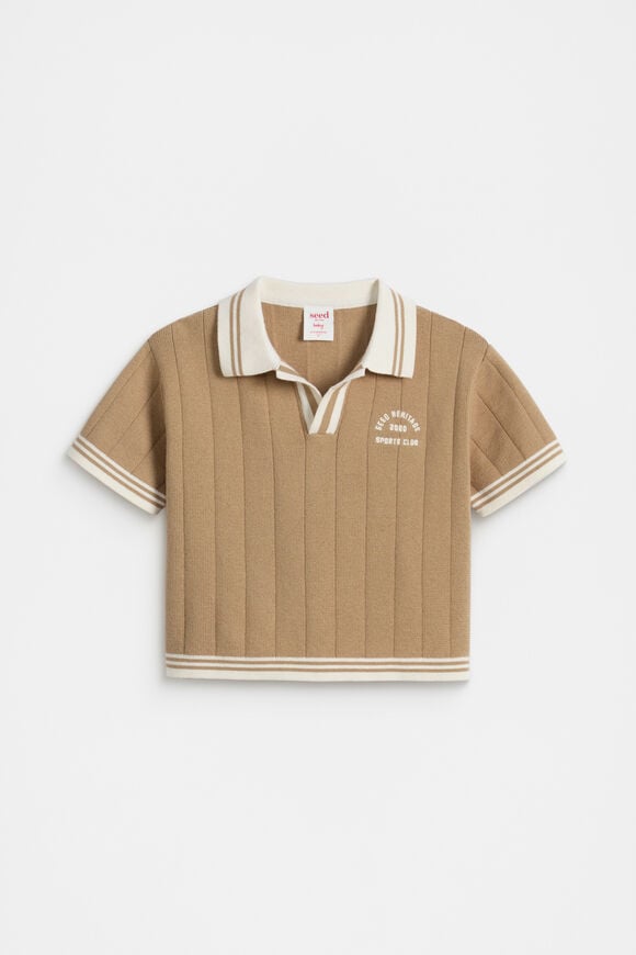 Knit Trophy Polo  Biscotti  hi-res